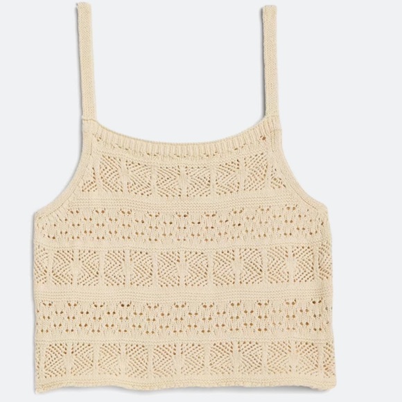 SALTWATER LUXE Kimia Crochet Sweater Tank beige size large - Picture 12 of 12